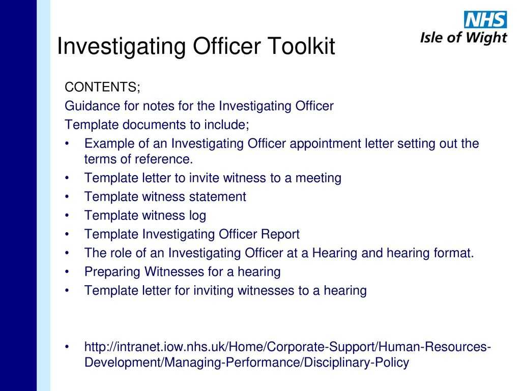 Investigating Officer Training For Employment Issues – Ppt Within Investigation Report Template Disciplinary Hearing