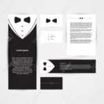 Invitation Template, Black Design With Bow Tie, Business Card, Banner,  Vector Illustration Within Tie Banner Template