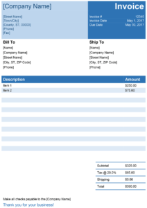 Invoice Template For Word - Free Simple Invoice regarding Free Downloadable Invoice Template For Word