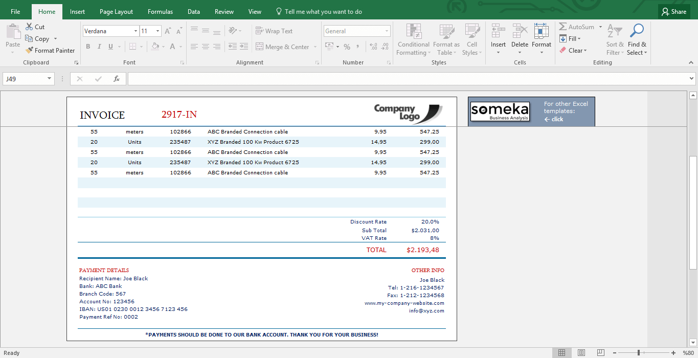 Invoice Template Throughout Invoice Template Word 2010