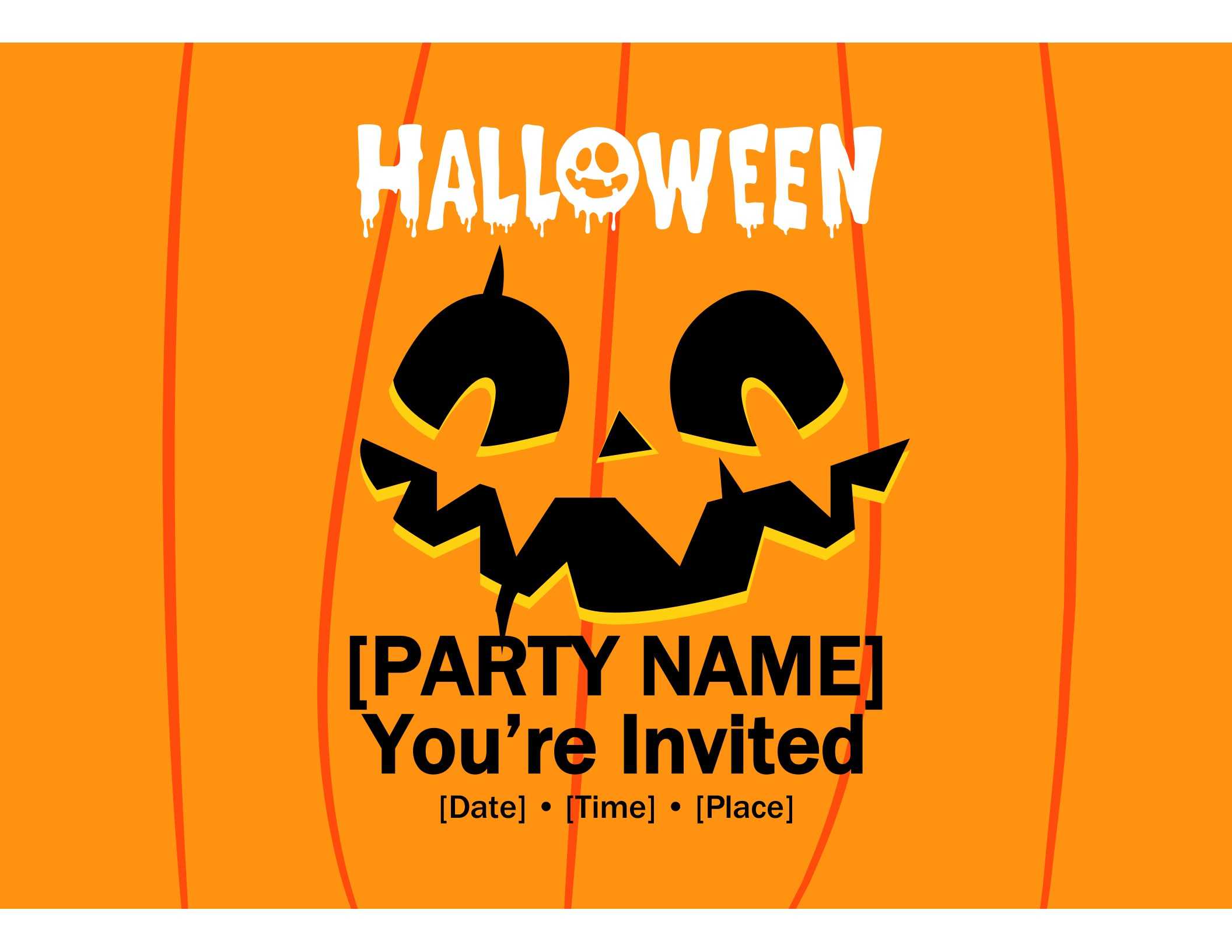 Jack O' Lantern Halloween Party Invite Regarding Free Halloween Templates For Word