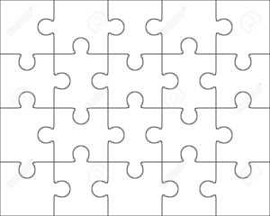 Jigsaw Puzzle Vector, Blank Simple Template 4X5, Twenty Pieces with regard to Blank Jigsaw Piece Template