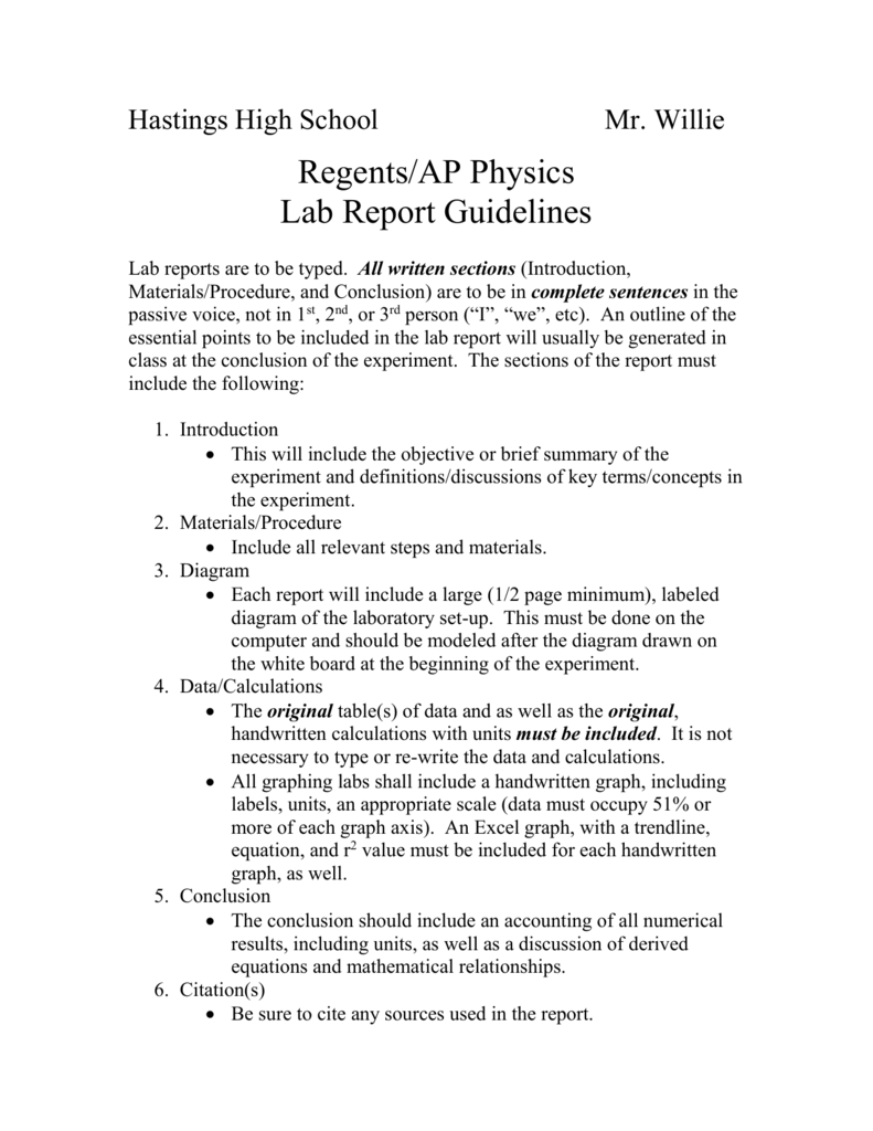 Lab Report Guidelines Regarding Lab Report Conclusion Template