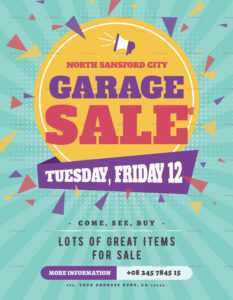 Large Garage Sale Flyer Template within Yard Sale Flyer Template Word