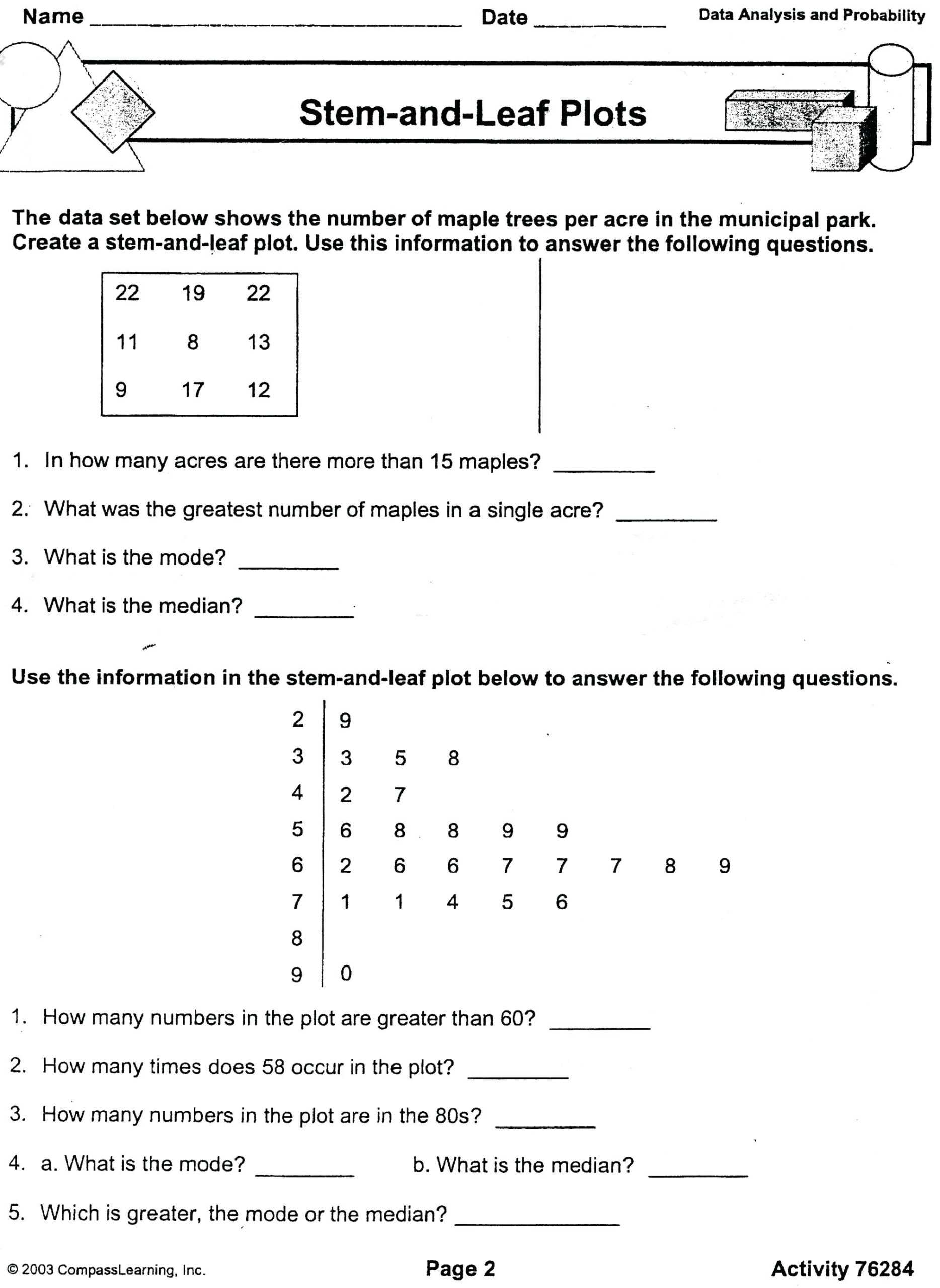 Leaf Anatomy Worksheet Answers | Printable Worksheets And Inside Blank Stem And Leaf Plot Template