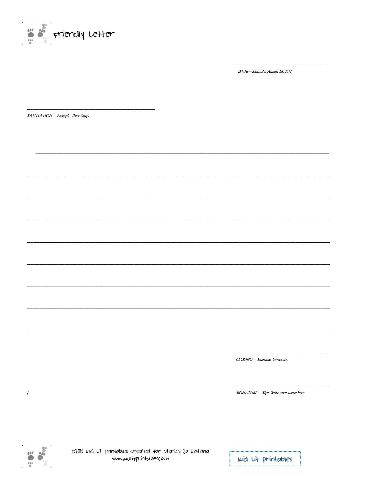 Letter Template Pdf – Business Form Letter Template Regarding Blank Letter Writing Template For Kids