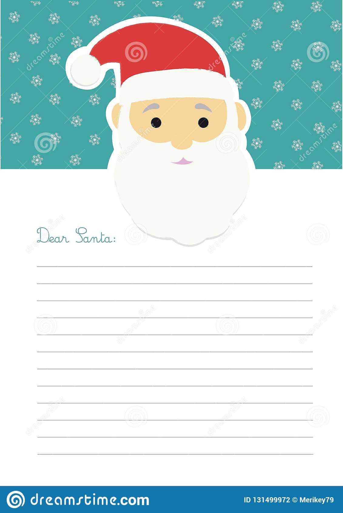 Letter Template To Santa Claus Stock Vector – Illustration Throughout Blank Letter From Santa Template