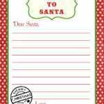 Letter To Santa – Plan.uristconsult Inside Letter From Santa Template Word