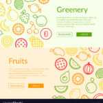 Line Fruits Icons Web Banner Templates With Regard To Free Website Banner Templates Download