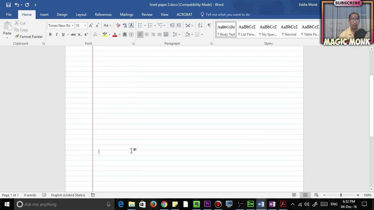 Lined Paper In Microsoft Word, Pdf Inside Notebook Paper Template For Word