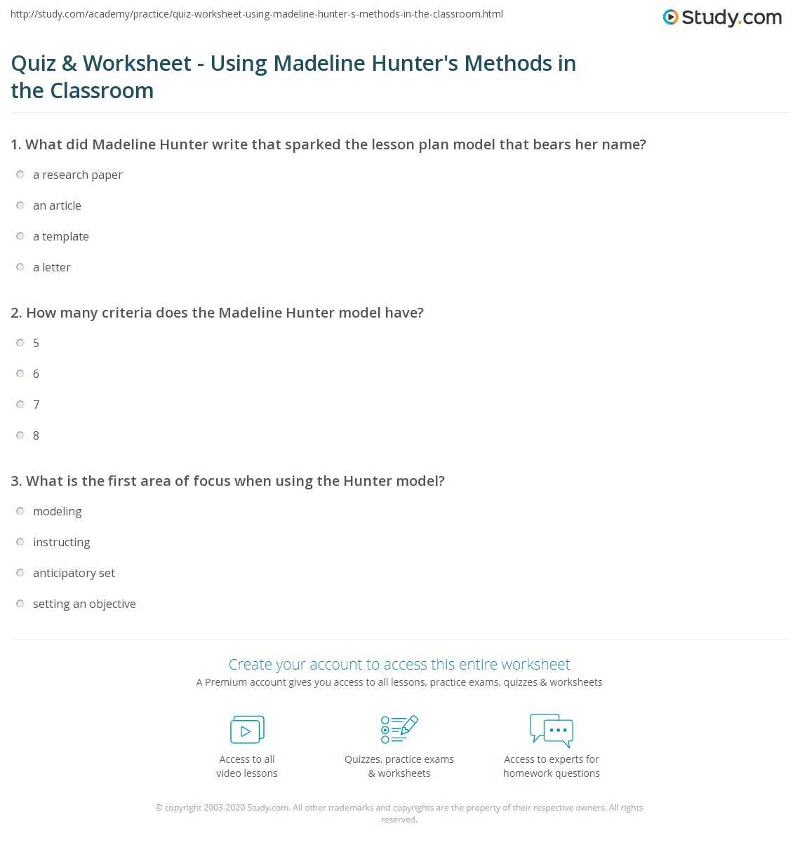 Madeline Hunter Lesson Plan Example – Barati.ald2014 Within Madeline Hunter Lesson Plan Template Blank
