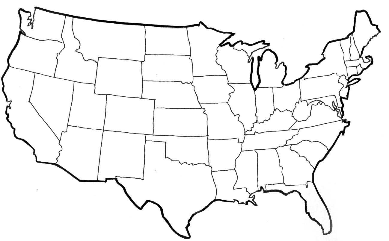 Map Of The United States Clipart Within United States Map Template Blank