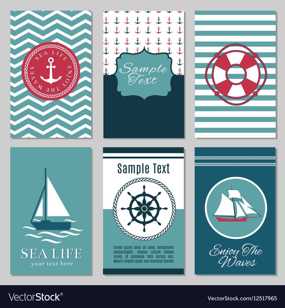 Marine Banners Or Summer Nautical Invitation Cards For Nautical Banner Template