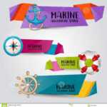 Marine Nautical Travel Concept. Horizontal Banner Template With Nautical Banner Template