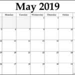 May 2019 Printable Calendar Blank Templates – Calendar Hour Within Blank Activity Calendar Template