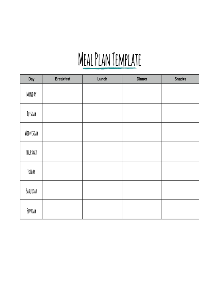 Meal Planner Template – 7 Free Templates In Pdf, Word, Excel Inside Meal Plan Template Word
