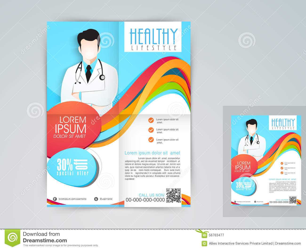Medical Flyer, Banner Or Brochure. Stock Illustration Intended For Medical Banner Template