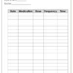 Medication Log With Blank Medication List Templates