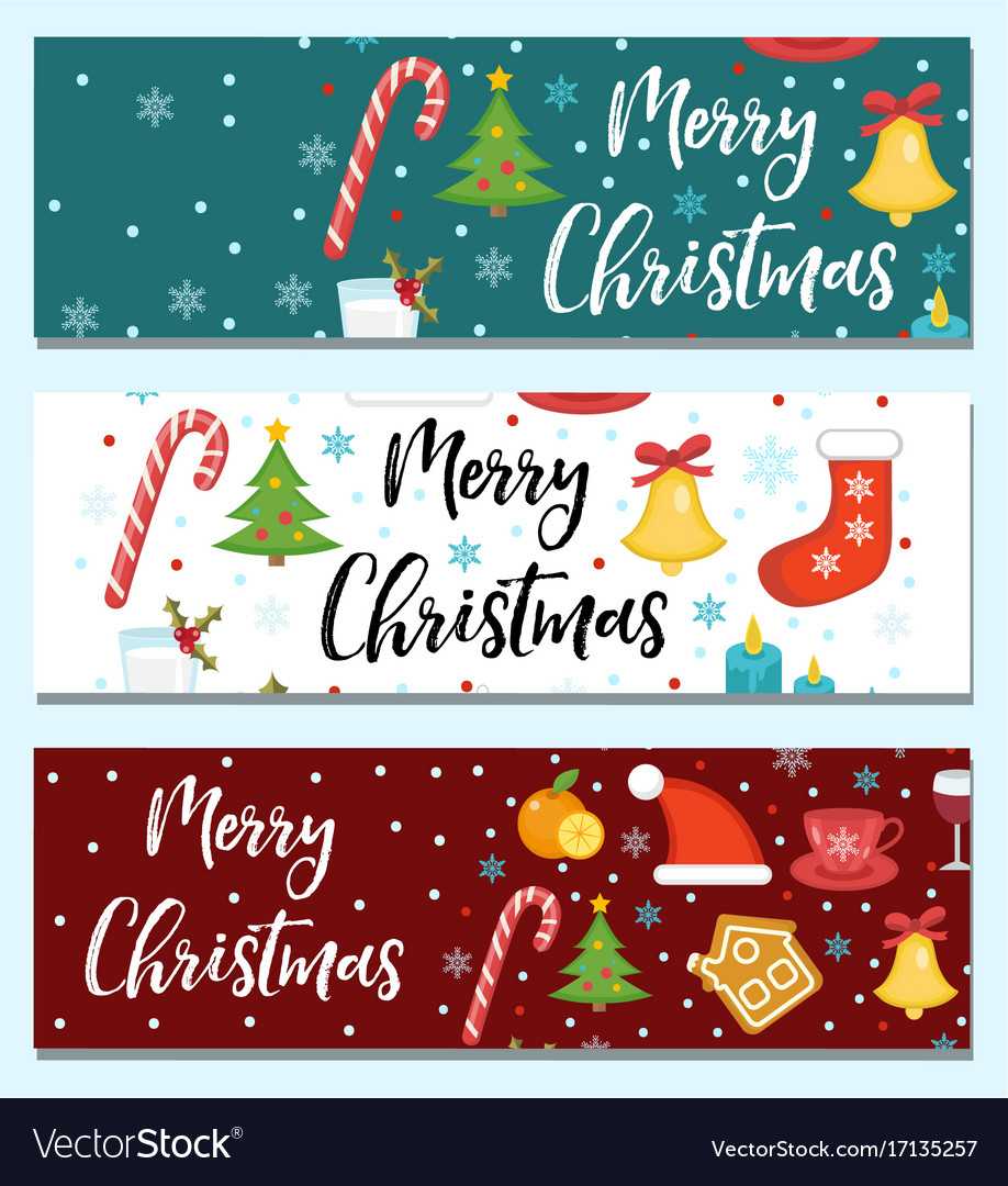 Merry Christmas Set Of Banners Template With Throughout Merry Christmas Banner Template