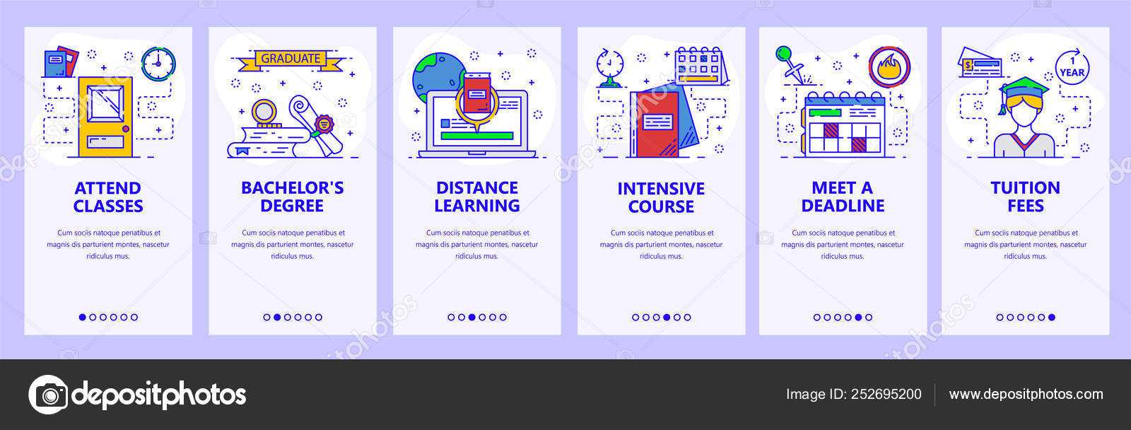 Mobile App Onboarding Screens. School And College Education Within College Banner Template