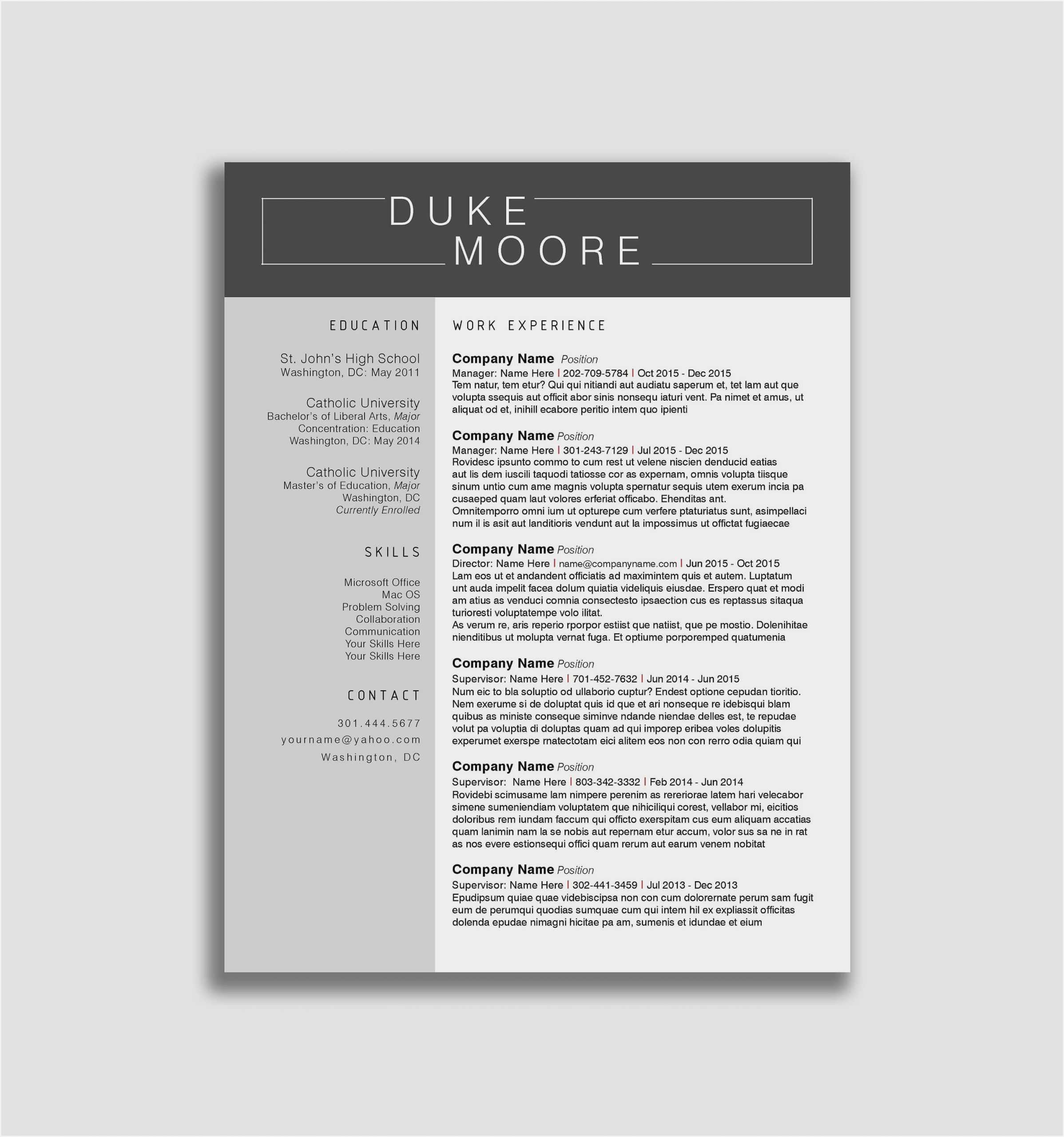 Modern Resume Template Free Download Docx – Resume : Resume For Resume Templates Word 2013