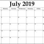 Month At A Glance Calendar Printable 2019 | Calendar Shelter Regarding Month At A Glance Blank Calendar Template