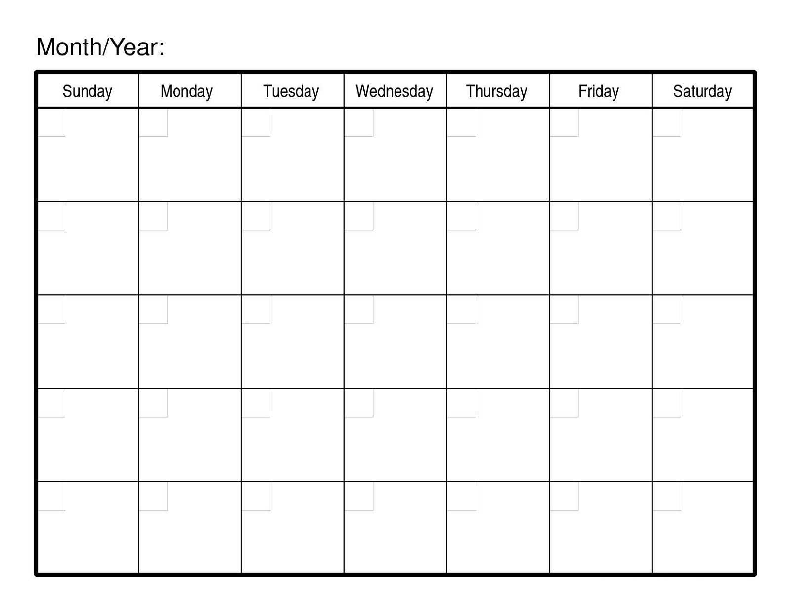 Month At A Glance Calendar Printable Blank Downloadable With Regard To Month At A Glance Blank Calendar Template