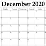 Month At A Glance Printable Calendar 2020 | Monthly Regarding Month At A Glance Blank Calendar Template