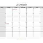 Monthly 2019 Calendar Free Printable With Grid Lines In Blank Calander Template