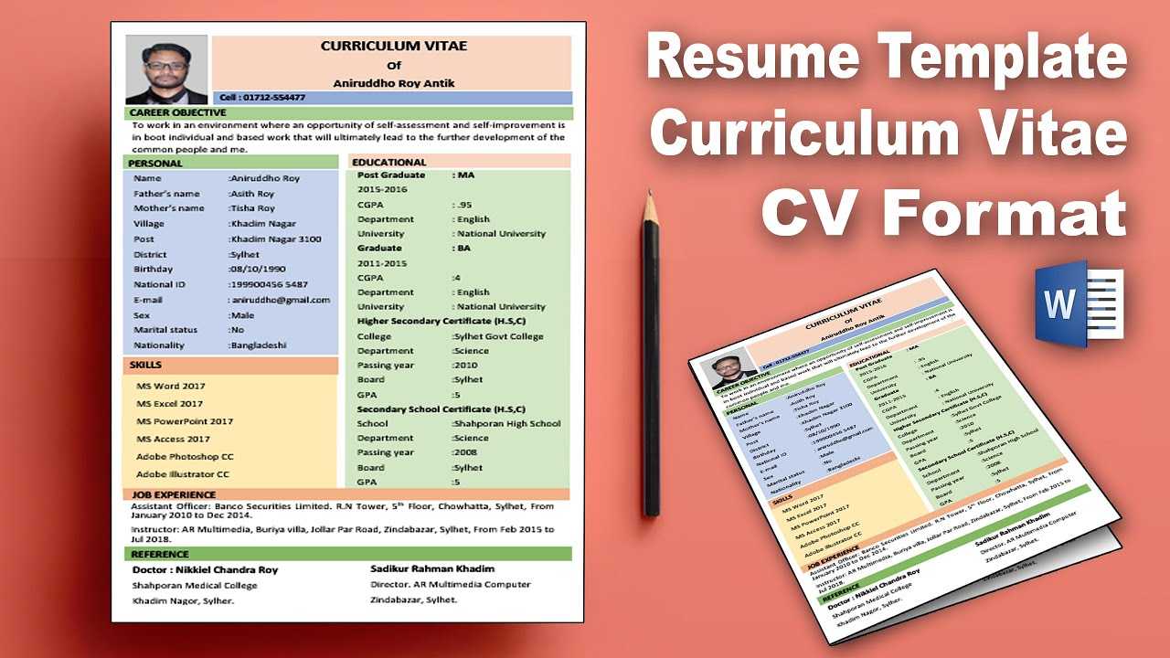 Ms Word: Create Professional Curriculum Vitae (Cv) Download | Resume  Template Design Word 2019 Ar In How To Create A Cv Template In Word