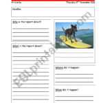 Newspaper Report Template - Esl Worksheetzoo123Zoo intended for News Report Template