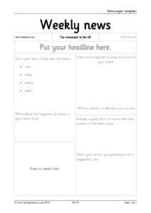 Newspaper Template with Report Writing Template Ks1