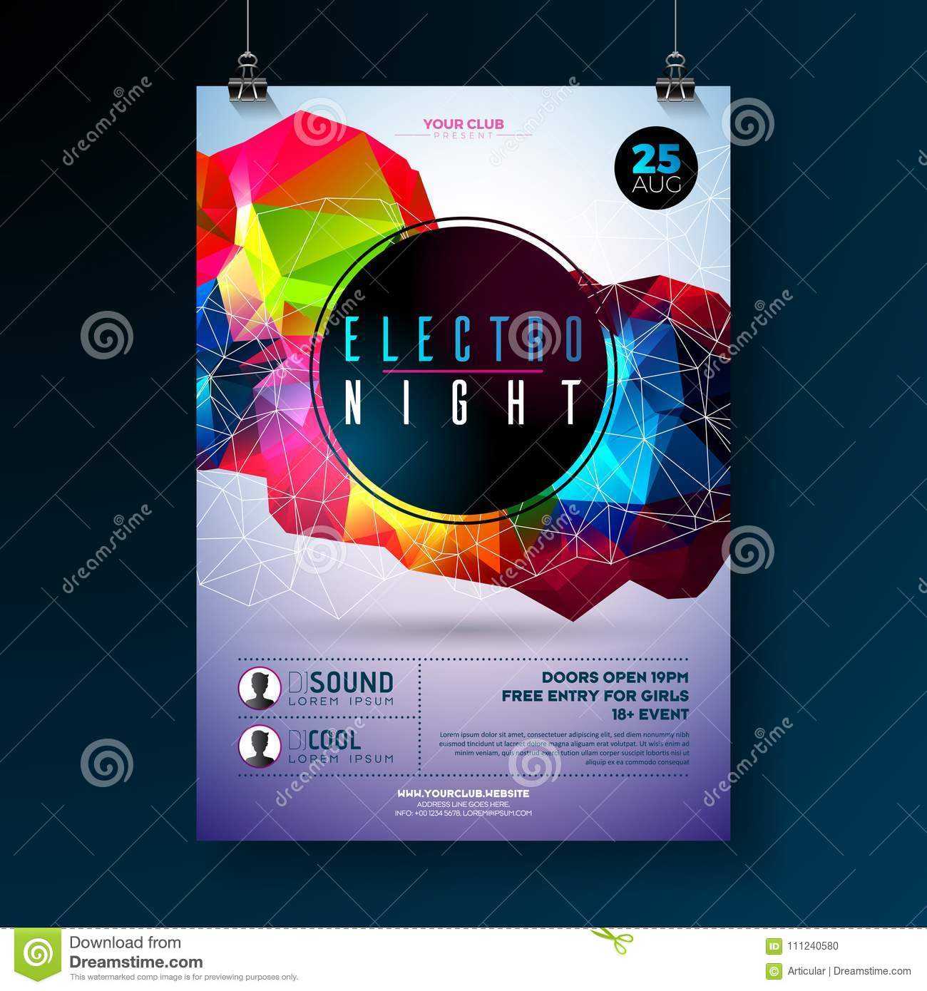 Night Dance Party Poster Design With Abstract Modern Intended For Dance Flyer Template Word