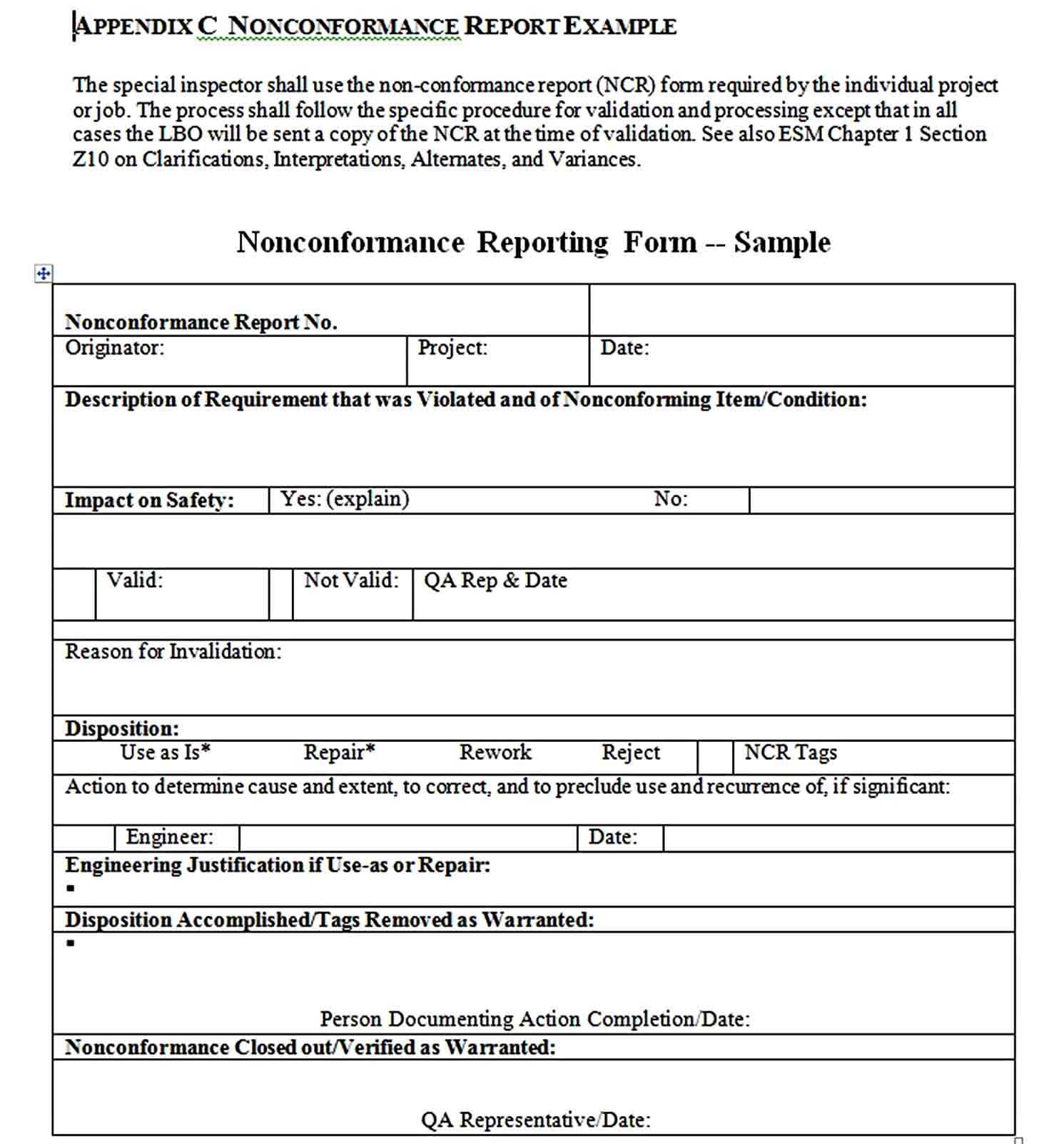 Non Conformance Report Template | Welding Rodeo Designer Throughout Blank Police Report Template