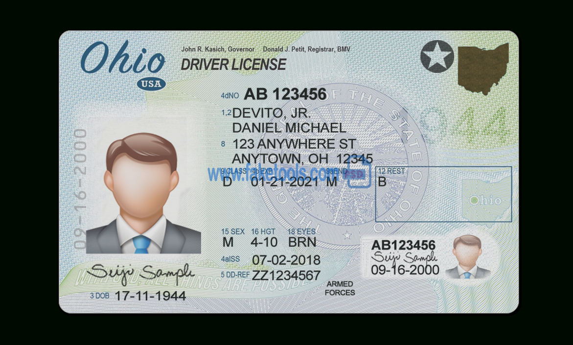 Ohio Driver License Psd Template Throughout Blank Drivers License Template