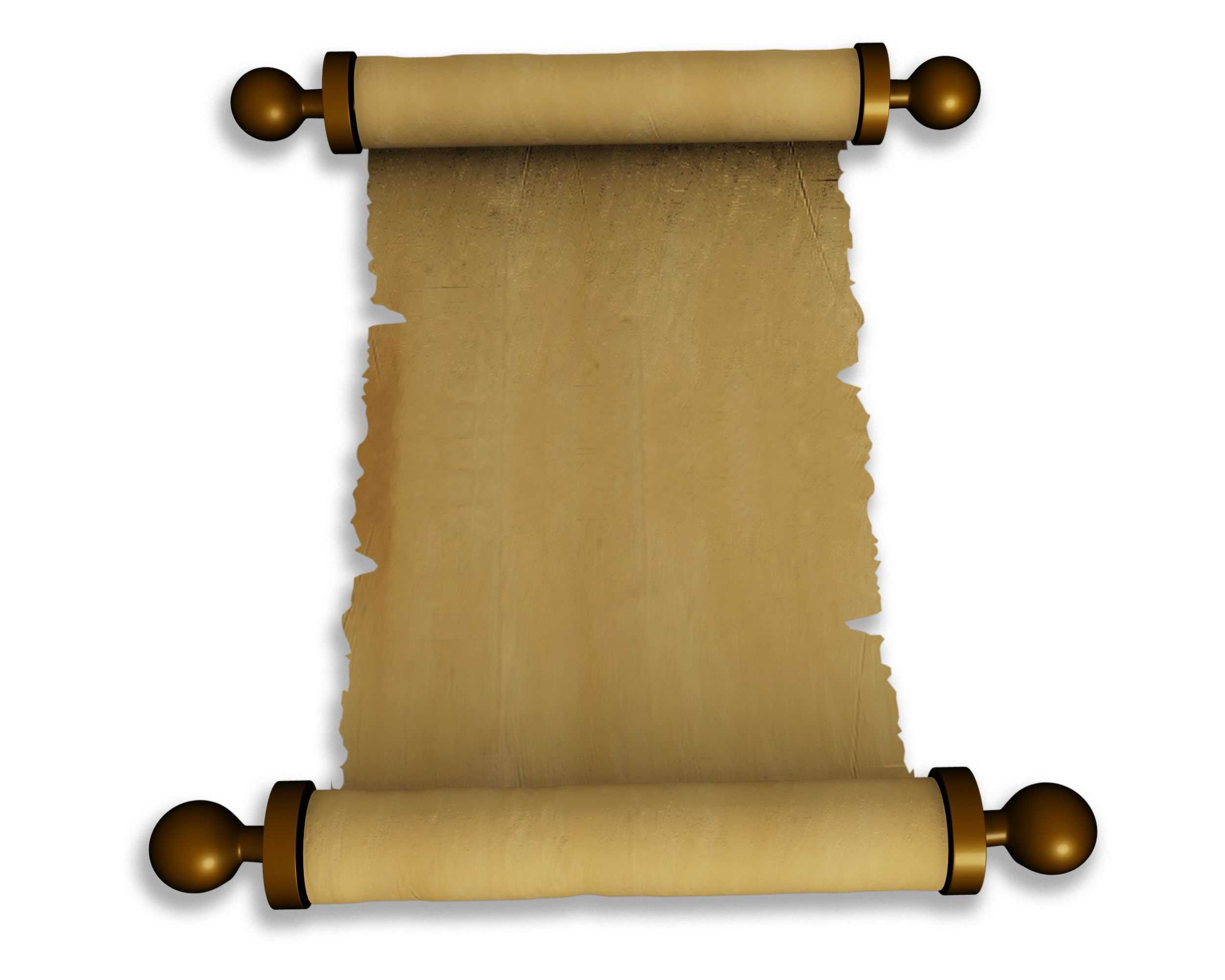 Old Brown Scroll Paper On White Background Stock Photo For Scroll Paper Template Word