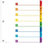 Onestep® Printable Table Of Contents Dividers, 8 Tab, Multicolor Regarding 8 Tab Divider Template Word