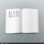 Open Magazine Spread Blank Vector. 3D Realistic Template Pertaining To Blank Magazine Spread Template