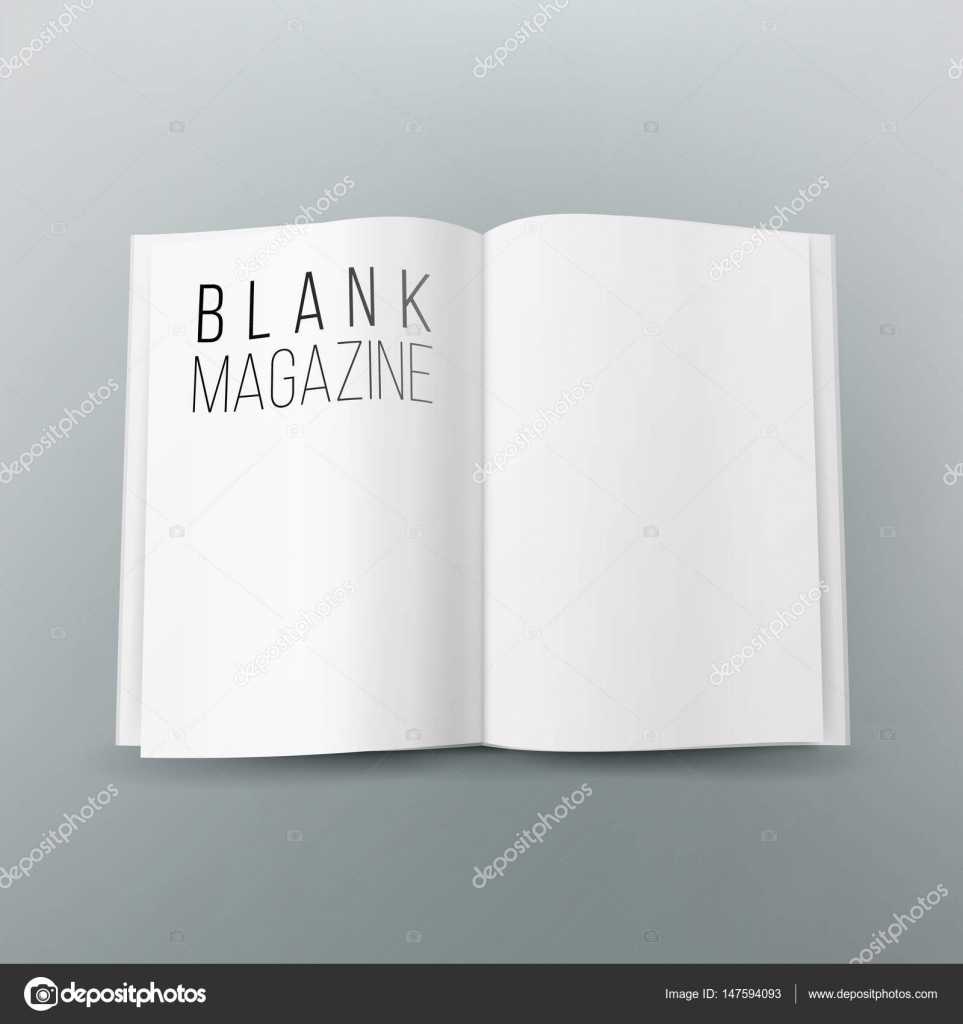 Open Magazine Spread Blank Vector. 3D Realistic Template Pertaining To Blank Magazine Spread Template