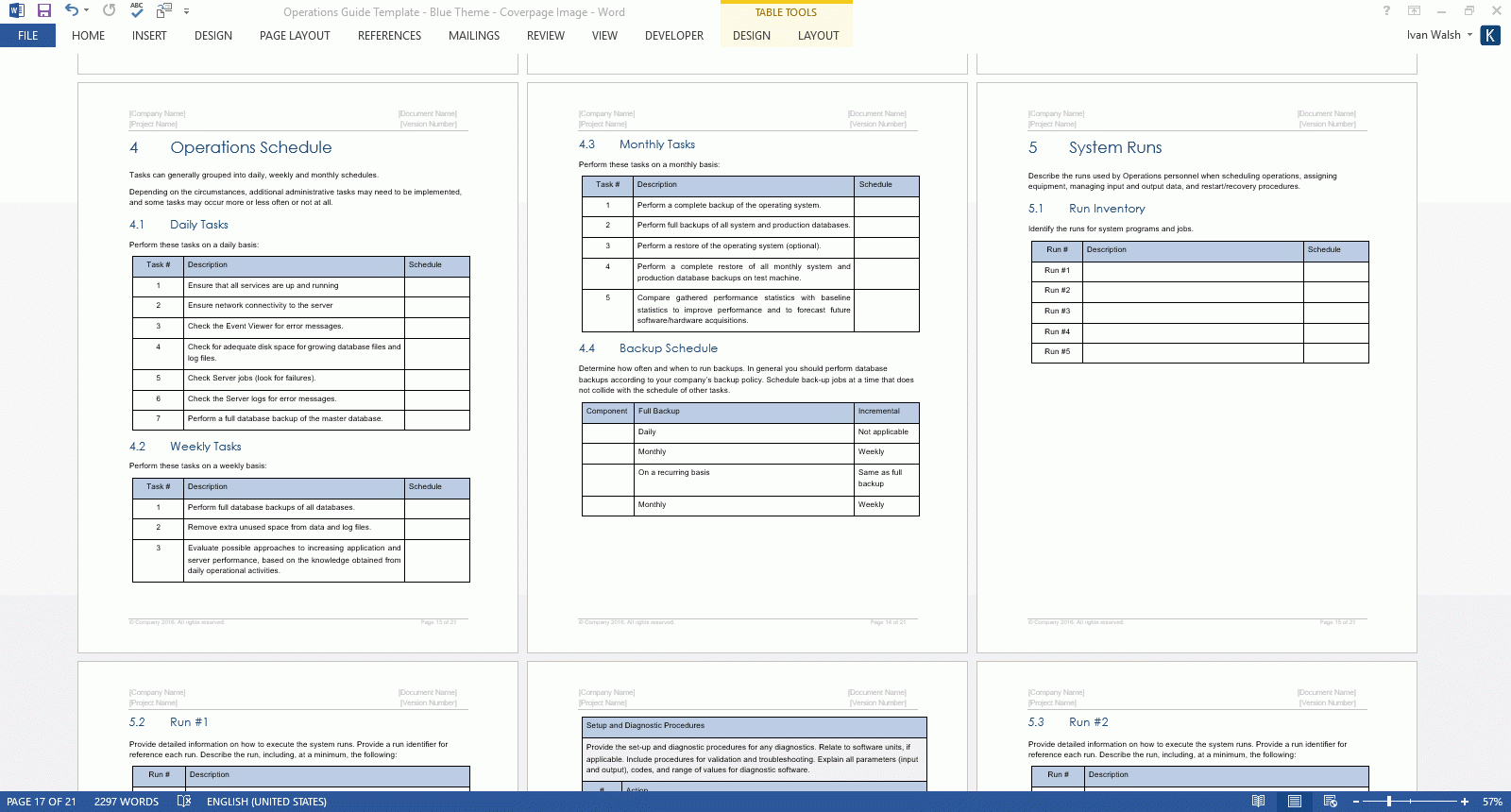 Operations Guide Template (Ms Word/excel) – Templates, Forms Throughout Hours Of Operation Template Microsoft Word