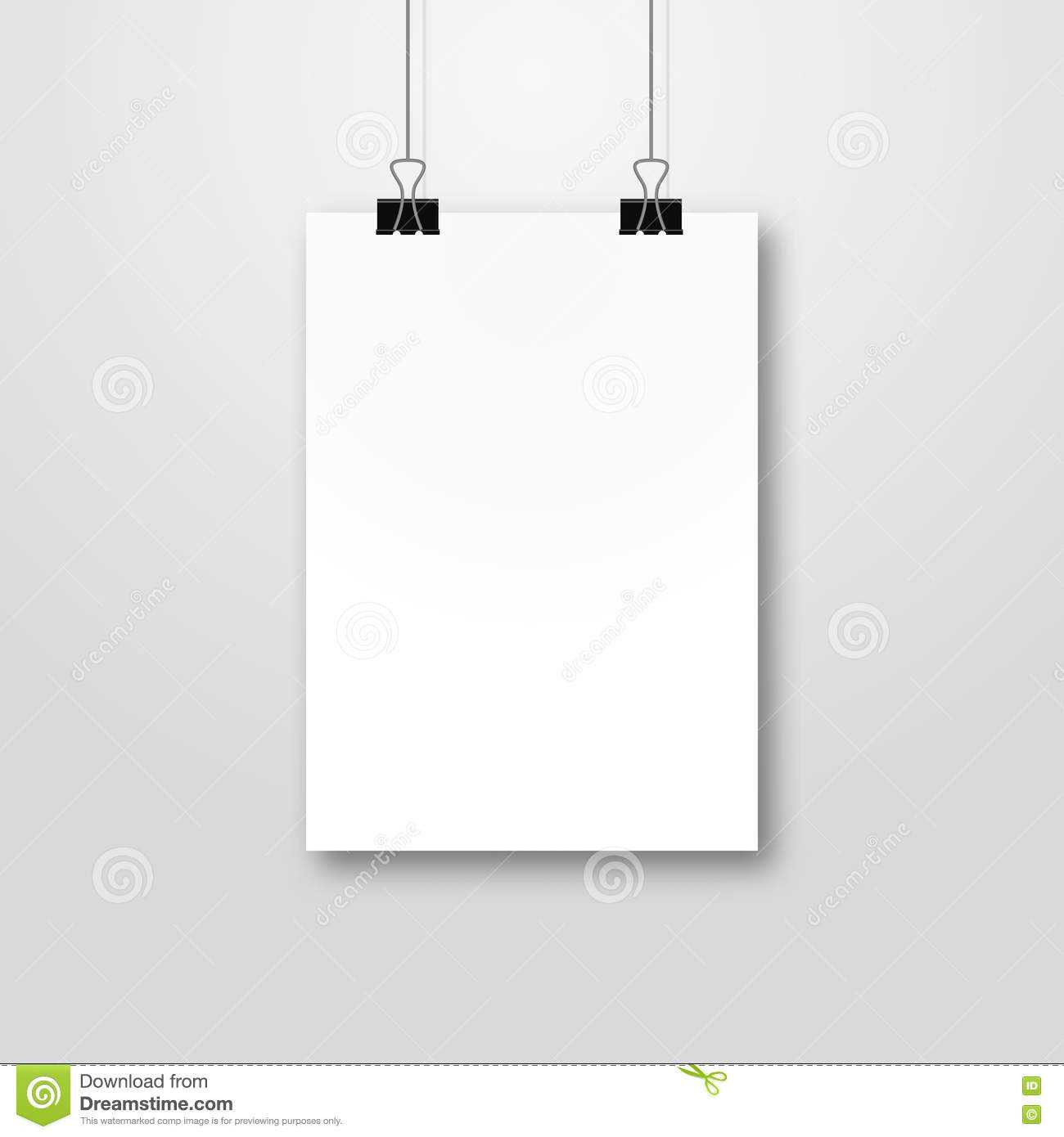 Paper Poster Pockup Design. Paper Sheet Blank Template Throughout Blank Suitcase Template