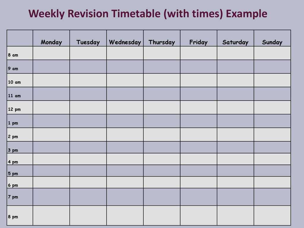 Parents Survival Guide To Year Ppt Video Online Download In Blank Revision Timetable Template