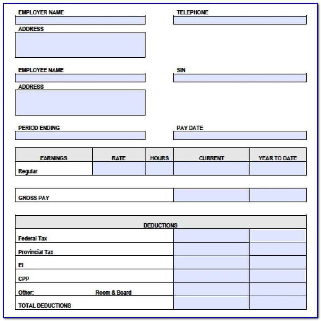 Paycheck Template Word | Marseillevitrollesrugby With Regard To Blank Pay Stub Template Word
