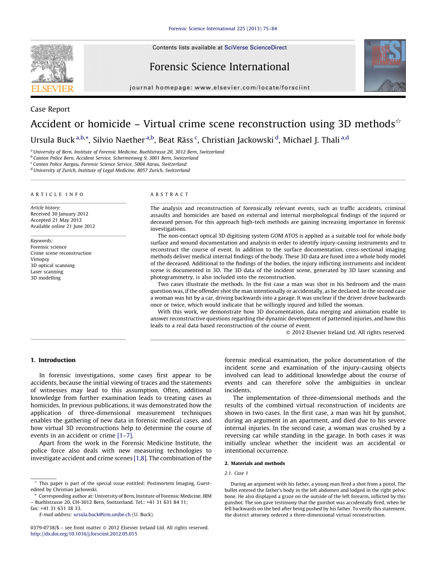 Pdf) Accident Or Homicide – Virtual Crime Scene Pertaining To Crime Scene Report Template