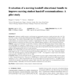 Pdf) Evaluation Of A Nursing Handoff Educational Bundle To Regarding Nursing Handoff Report Template