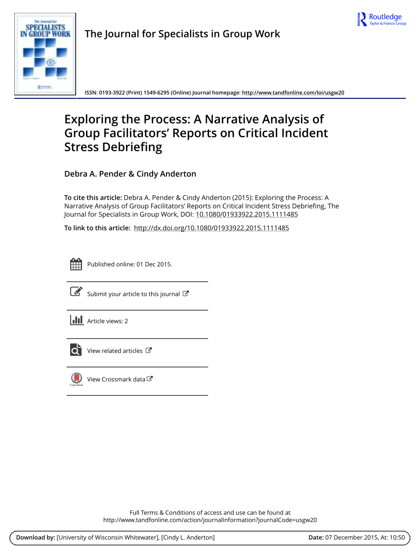 Pdf) Exploring The Process: A Narrative Analysis Of Group Intended For Event Debrief Report Template