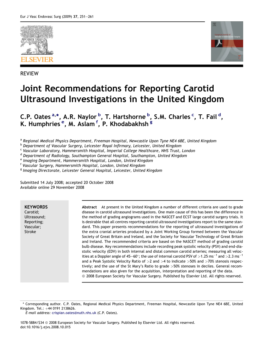 Pdf) Joint Recommendations For Reporting Carotid Ultrasound In Carotid Ultrasound Report Template