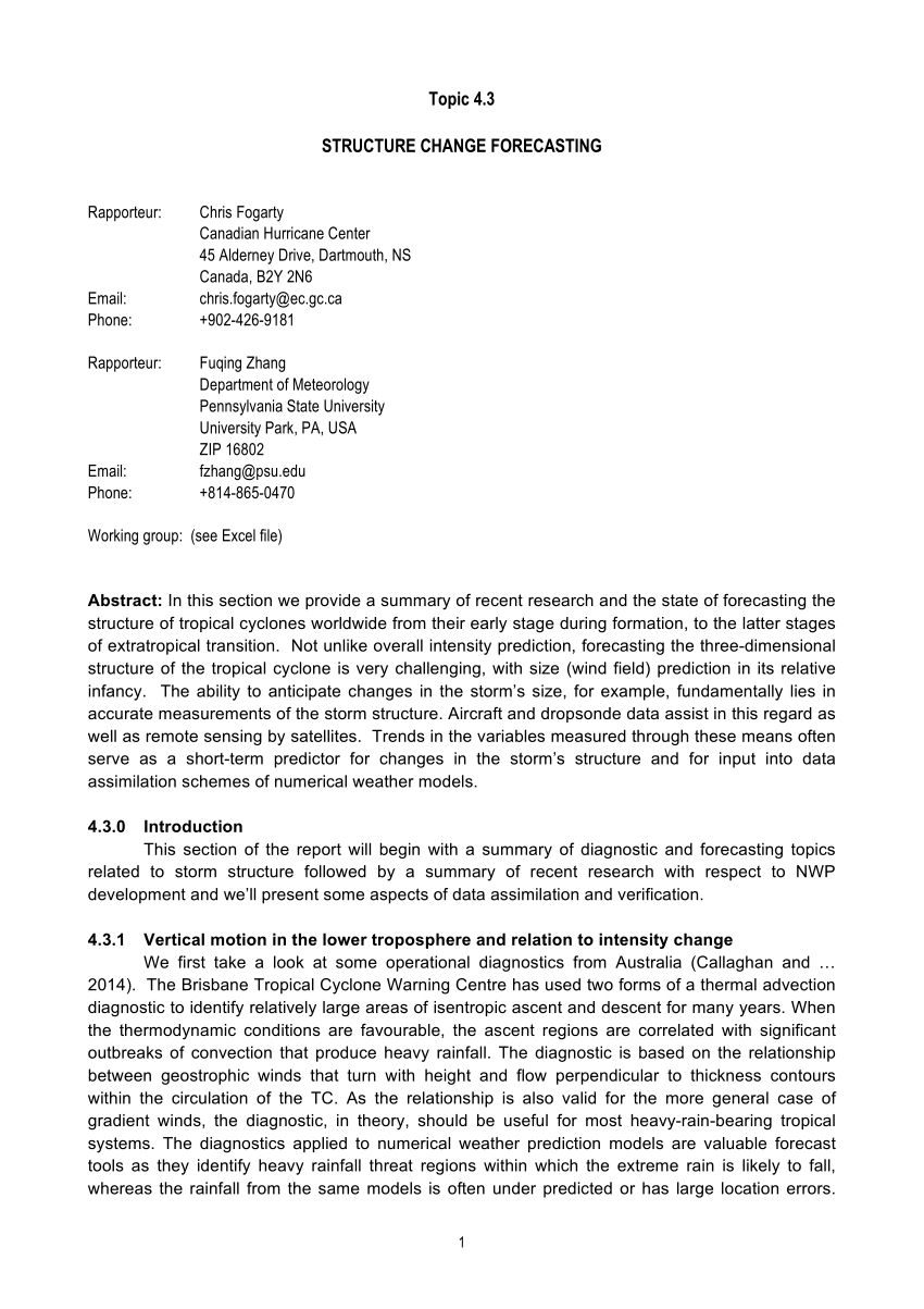 Pdf) Structure Change Forecasting - Rapporteur Report, Topic 4.3 Pertaining To Rapporteur Report Template