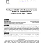 Pdf) Validity And Reliability Of The Research Instrument Inside Reliability Report Template
