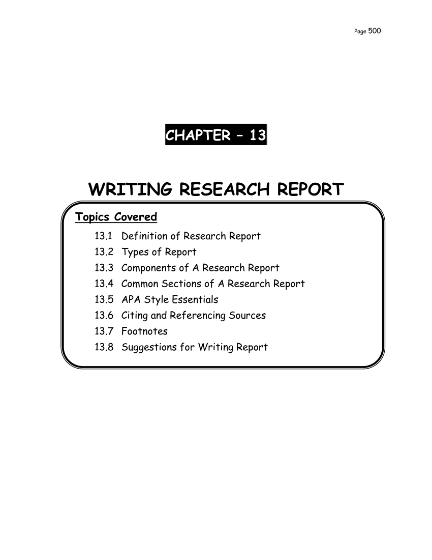 Pdf) Writing Research Report Intended For Research Report Sample Template